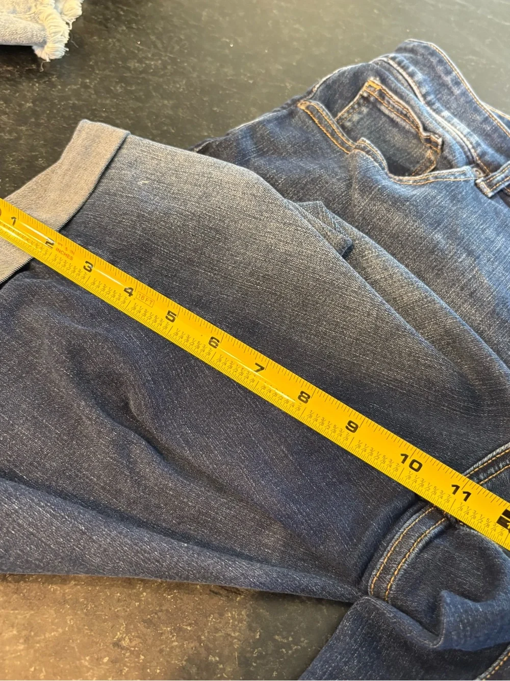Plus size denim stretch denim shorts size 18 knee length Bermuda
